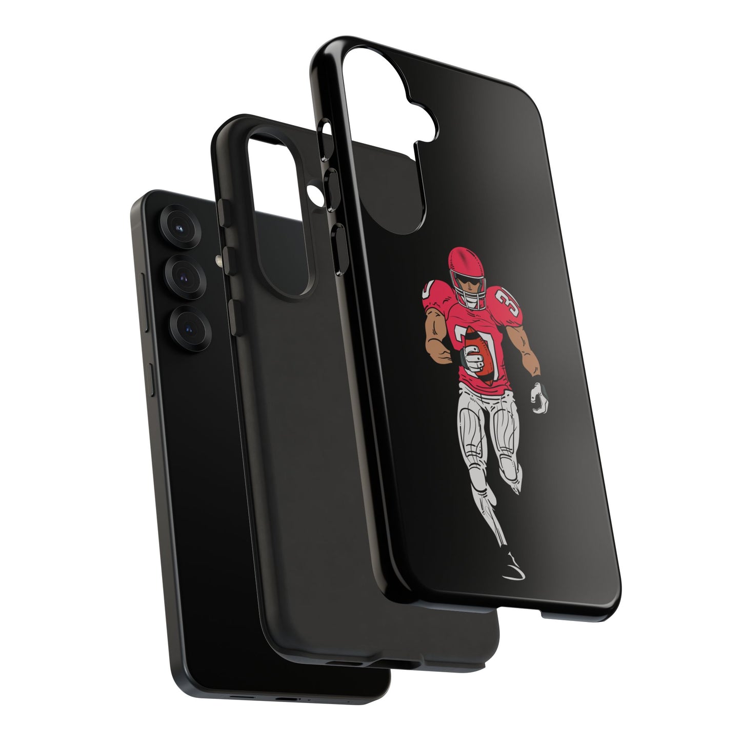 Football Player Tough Phone Case – Protective Black Sports iPhone Case