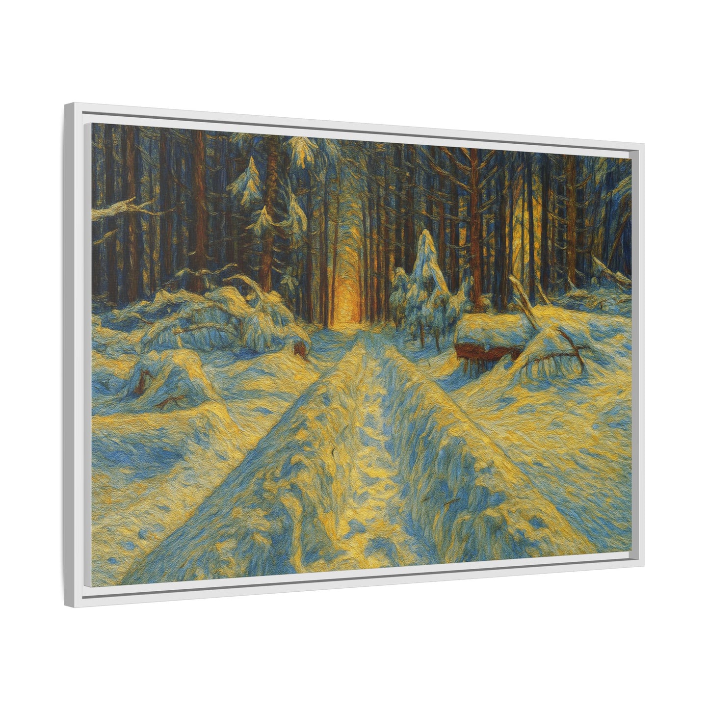Canvas Art, Winter Landscape Wall Decor, Nature Lovers Gift, Seasonal Decor, Holiday Wall Art, Cozy Home Decoration, Framed Matte Canvas - TRV