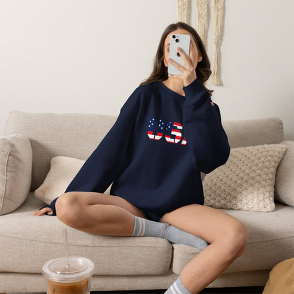 USA Flag Unisex Crewneck Sweatshirt, Cozy Apparel, Casual Wear, Independence Day Gift, Americana Style