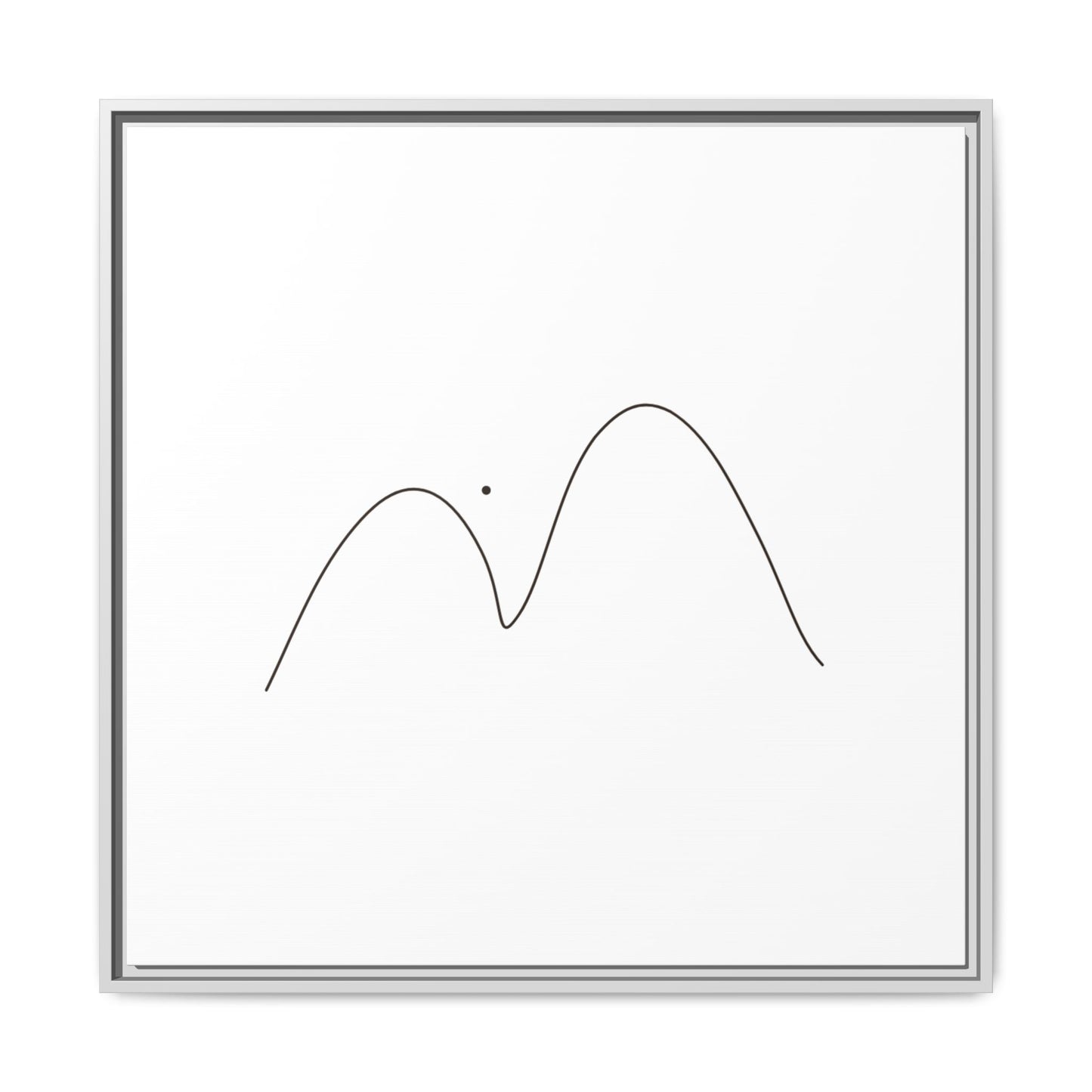 Minimal Line Mountains Matte Canvas Framed