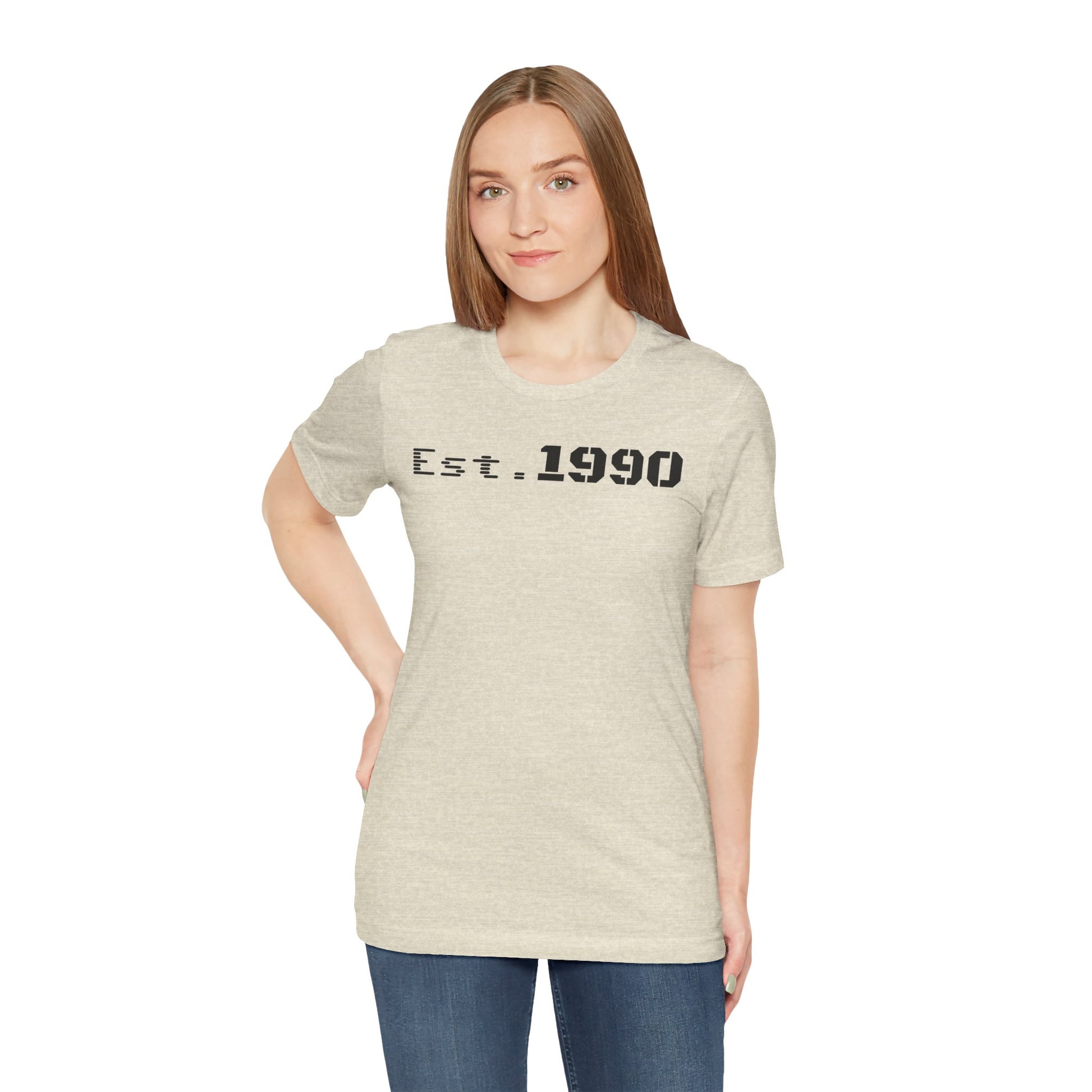 Unisex Est. 1990 Nostalgic Jersey Tee - Perfect Gift, Vintage Style, Retro Fashion, Birthday Celebration, Casual Wear - TRV