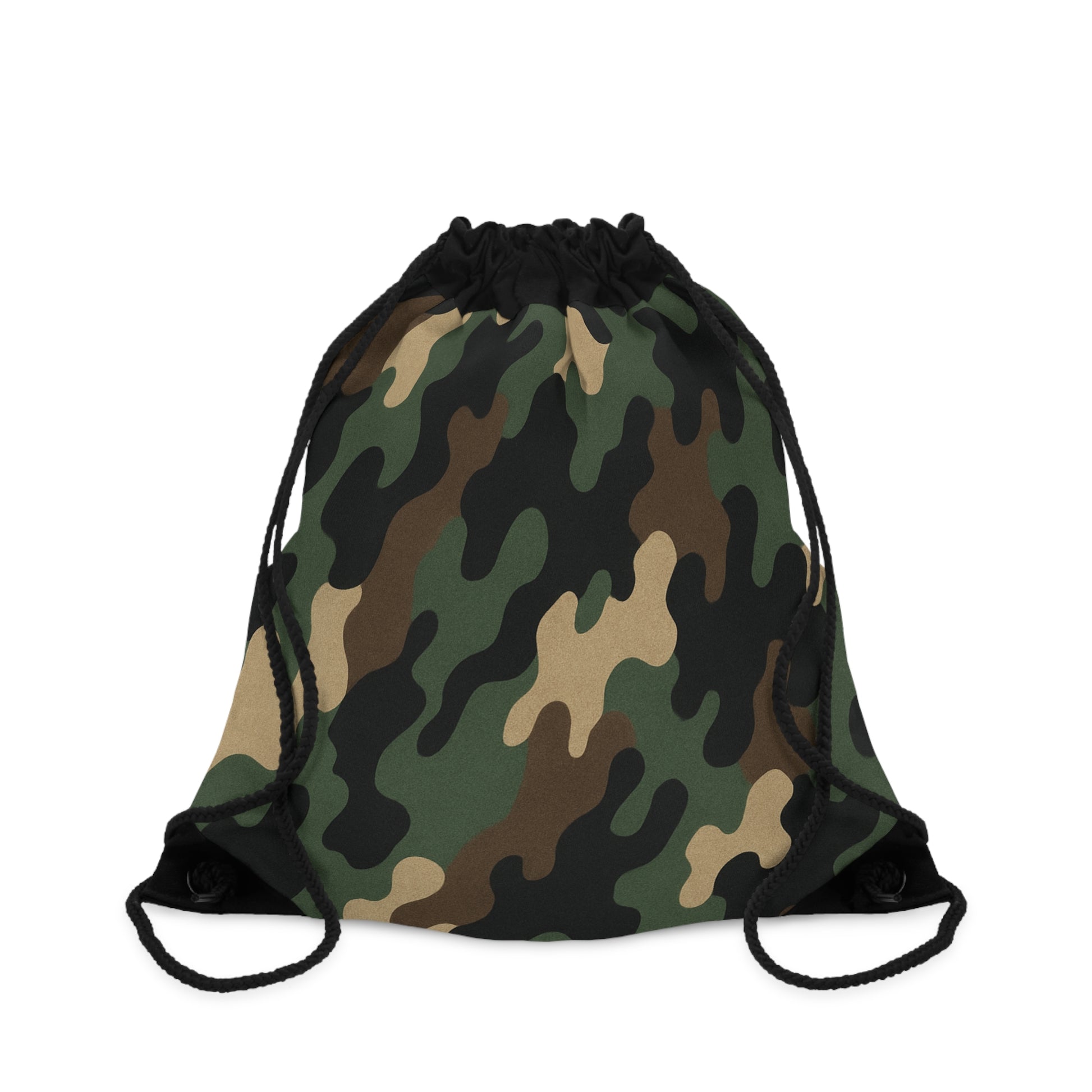 Green Camo Drawstring Bag | Woodland Camouflage Gym Sack - TRV