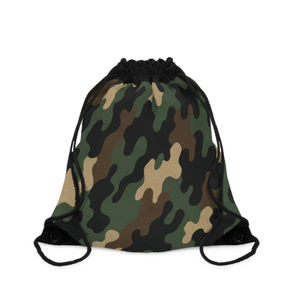 Green Camo Drawstring Bag | Woodland Camouflage Gym Sack - TRV