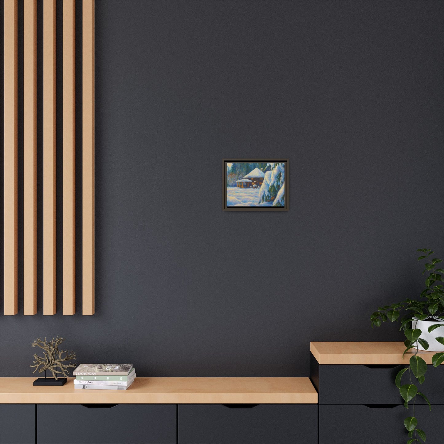 Canvas Art, Winter Scene Home Decor, Seasonal Gift for Art Lovers, Holidays Wall Art, Framed Painting, Matte Print - TRV