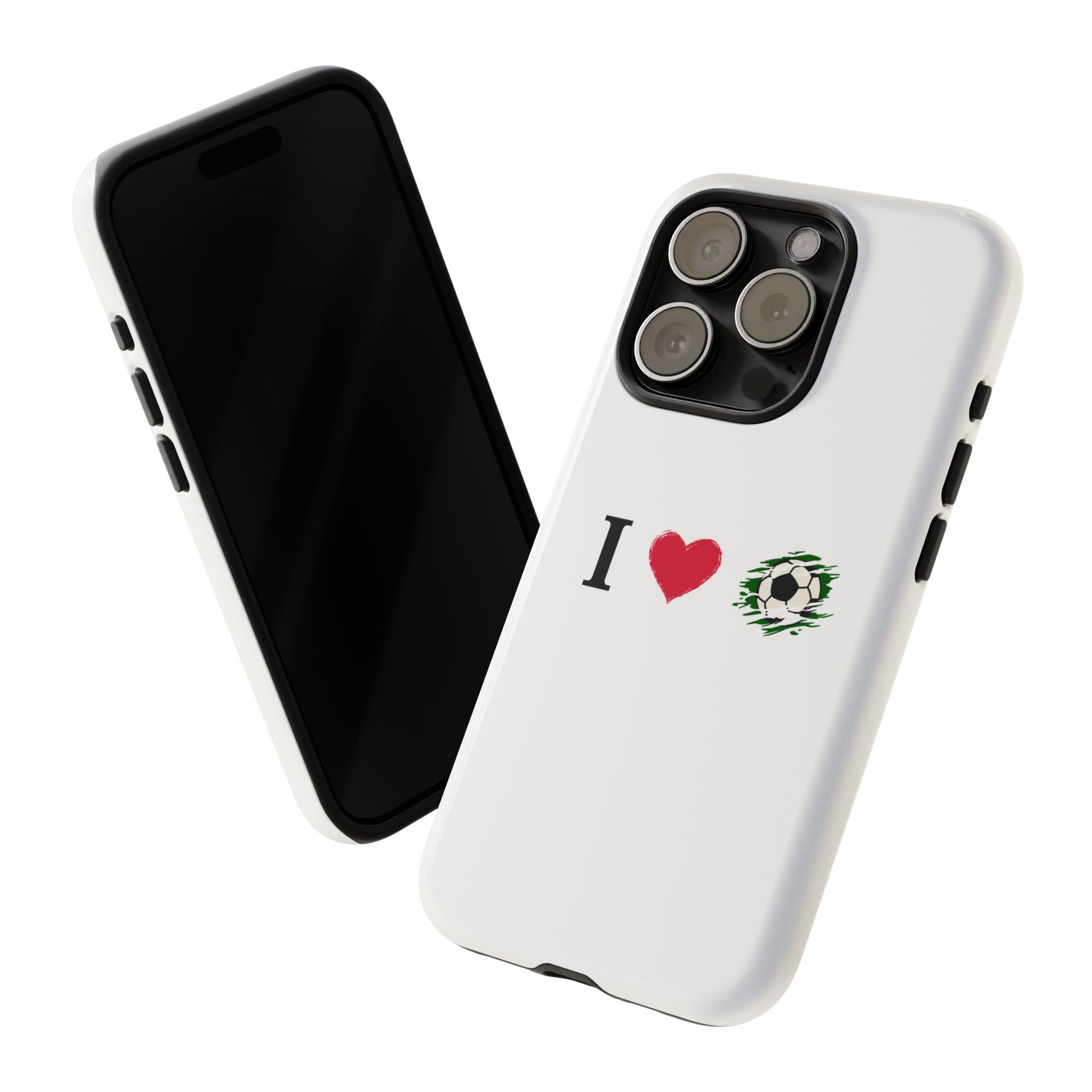 Soccer Phone Case, I Love Soccer, Tough Case Cover, Sporty Phone Accessories, Gift for Soccer Lovers, Unique Soccer Design - TRV