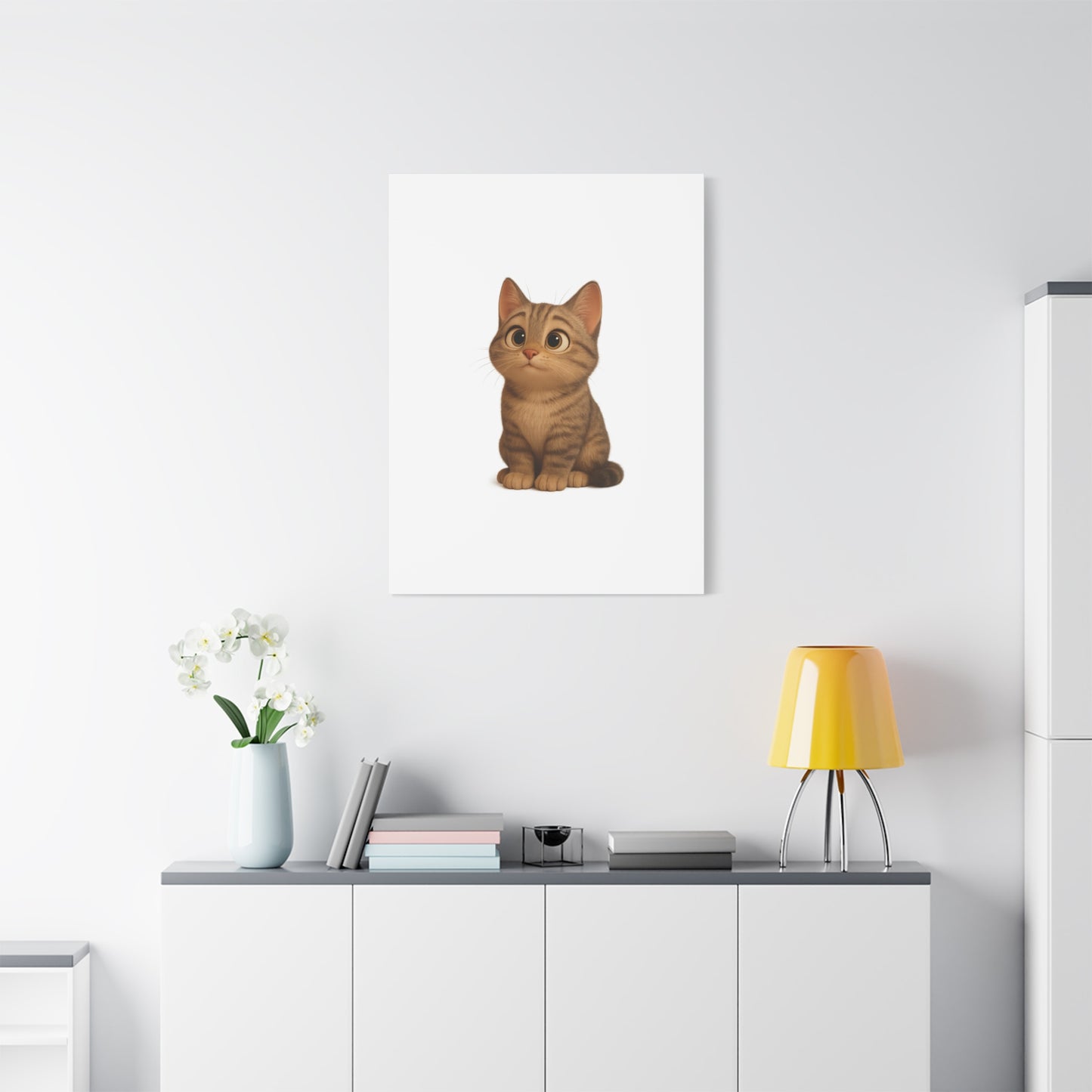 Adorable Cat Canvas Art, Cute Cat Wall Decor, Pet Lover Gift, Nursery Wall Art, Animal Print, Modern Home Decor - TRV