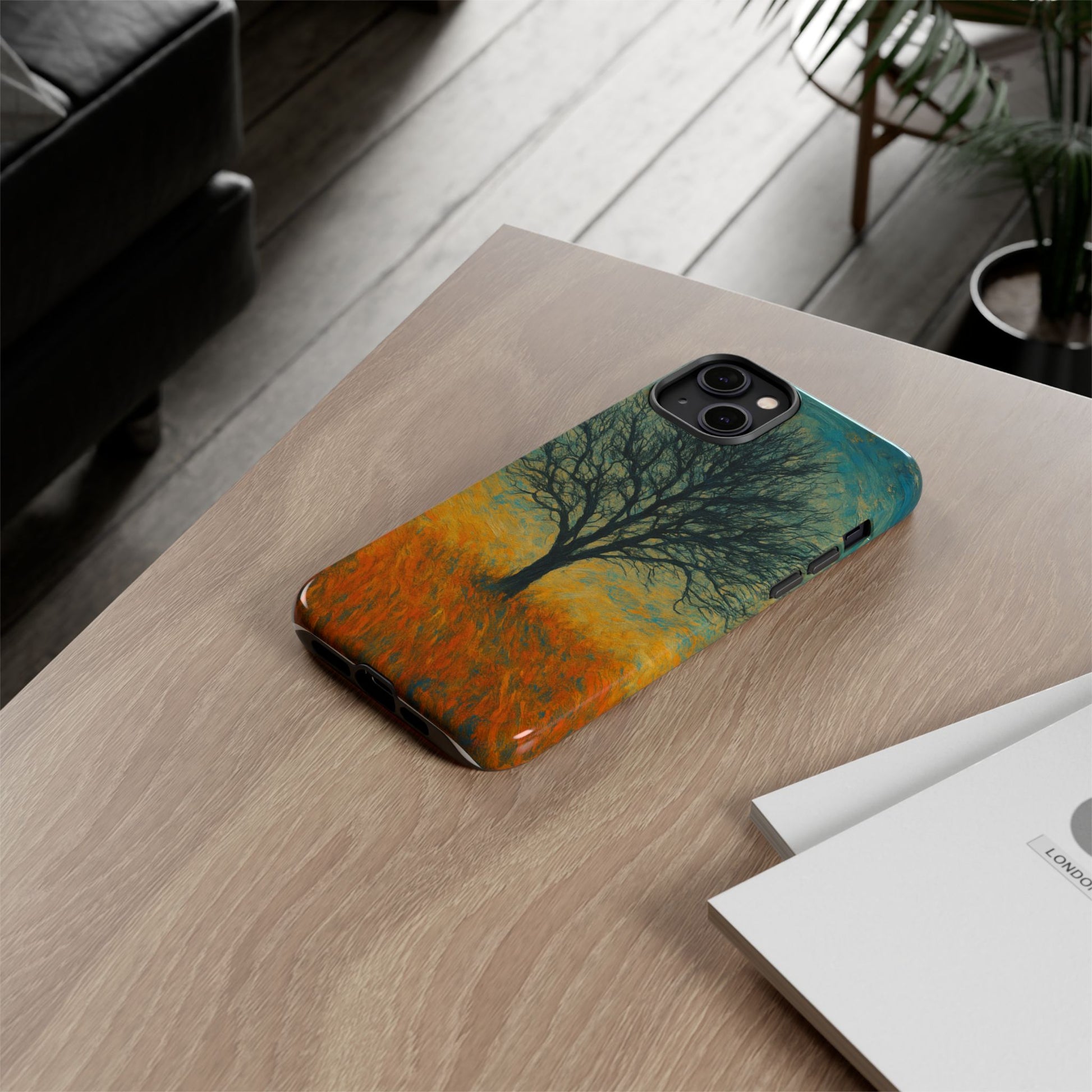 Artistic Phone Case with Tree Design, Nature Lover Gift, Unique Phone Cover, Holiday Present, Eco-friendly Tech Accessories - TRV