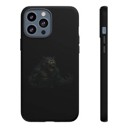 Werewolf Phone Case, Tough Cases, Black Panther Design, Gift for Animal Lovers, Phone Accessories, Fierce Phone Protection - TRV