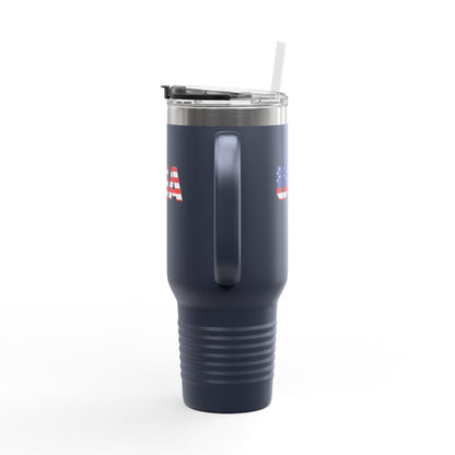 Insulated Travel Mug with USA Design - Perfect for Road Trips, Outdoor Adventures, and Gifts, 40oz Tumbler for Coffee, Tea, and More