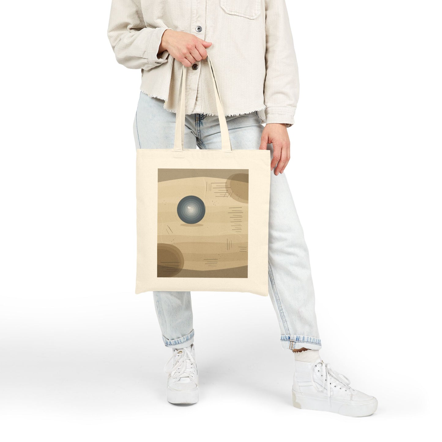 Minimalist Orb Abstract Tote Bag | Geometric Earth Tone Art