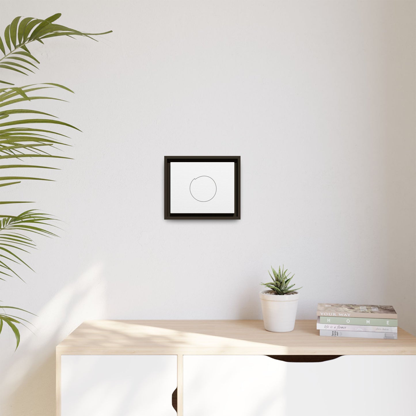 Minimal Circle Line Matte Canvas Framed | Modern Abstract Wall Art