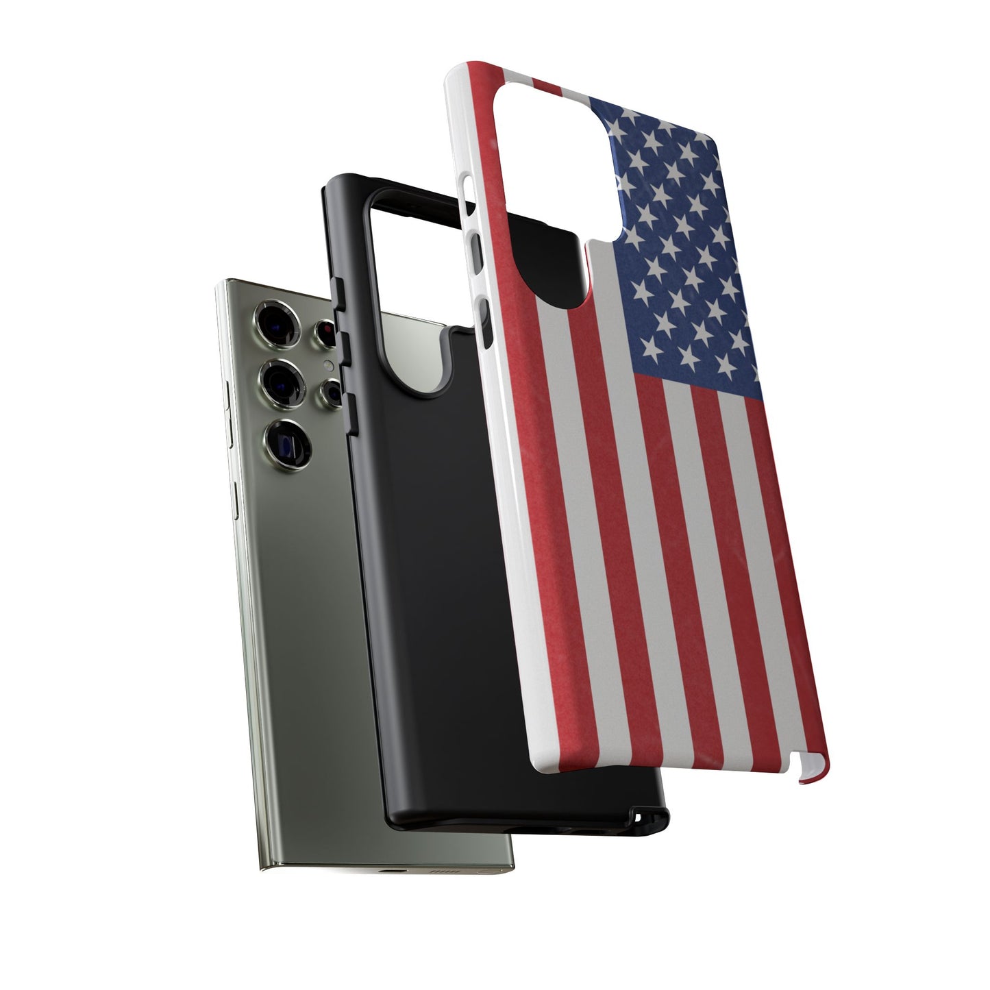 Patriotic Phone Case - Tough Cases for Veterans, USA Lovers, Independence Day, Memorial Day, Flag Design - TRV