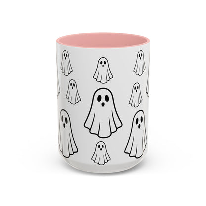 Cute Ghost Accent Coffee Mug, Halloween Mug, Spooky Drinkware, Gift for Ghost Lovers, Seasonal Decor, Unique Coffee Cup - TRV