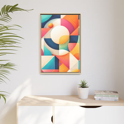 Colorful Geometric Abstract Art Matte Canvas Framed