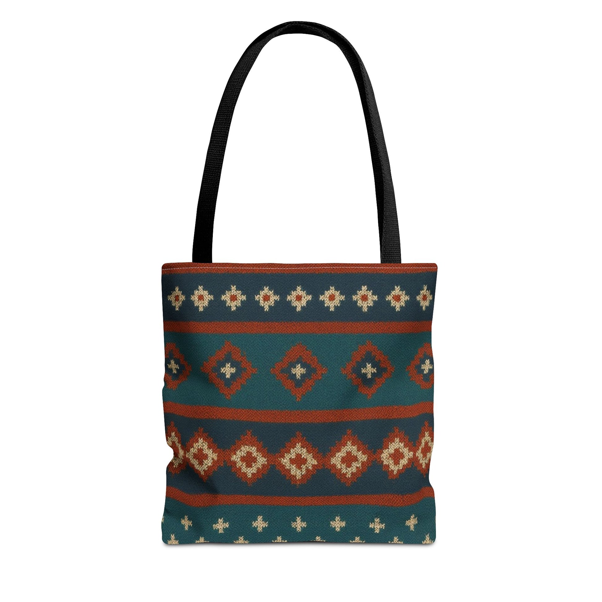 Southwestern Diamond Pattern Tote Bag | Aztec Tribal Geometric Print - TRV