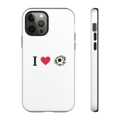 Soccer Phone Case, I Love Soccer, Tough Case Cover, Sporty Phone Accessories, Gift for Soccer Lovers, Unique Soccer Design - TRV