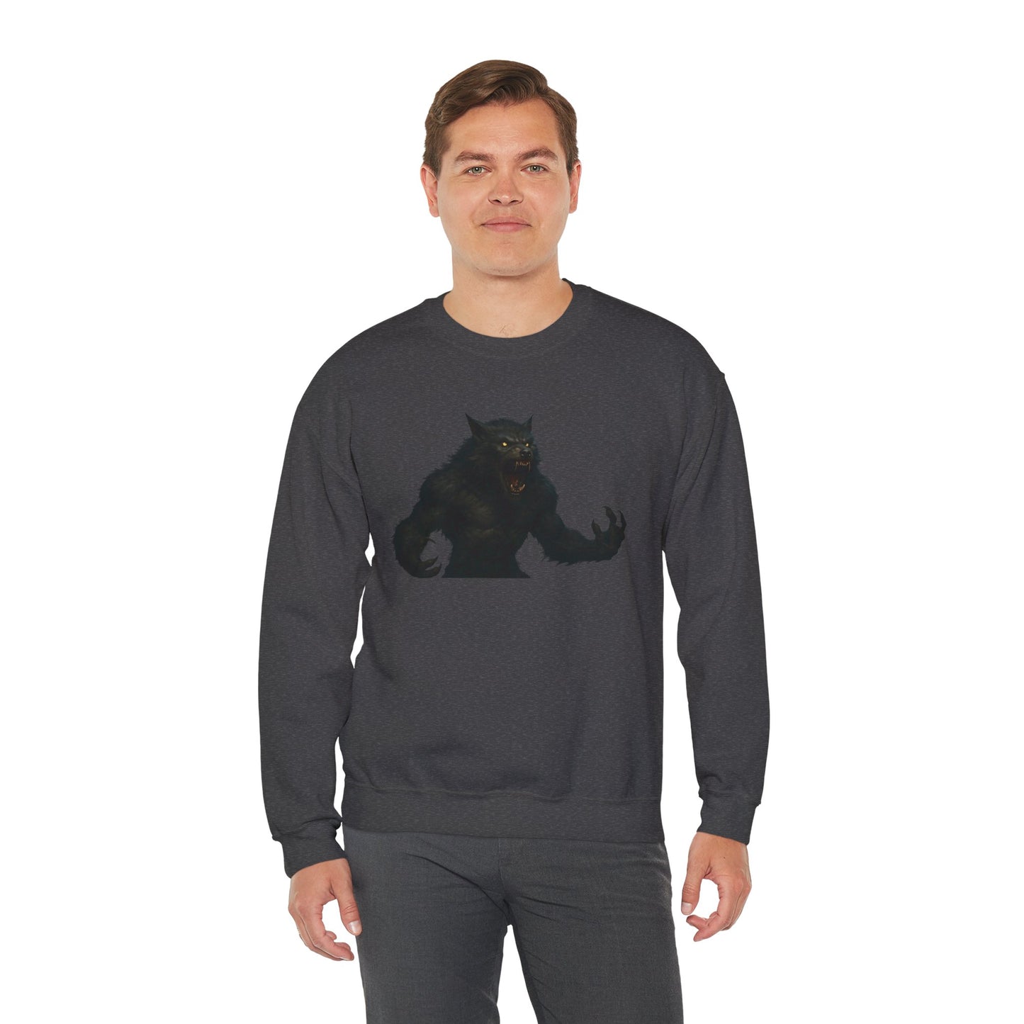 Fierce Werewolf Graphic Sweatshirt, Cozy Unisex Crewneck, Perfect for Casual Outfits, Halloween Apparel, Everyday Wear