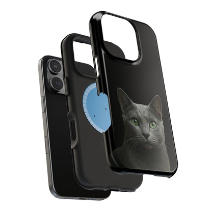 Russian Blue Cat Phone Case — Magnetic Impact-Resistant iPhone Cover
