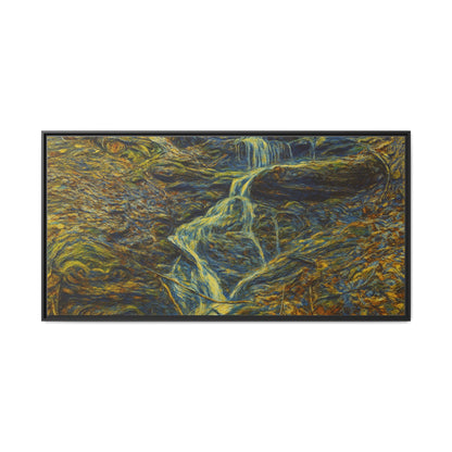 Van Gogh Style Framed Matte Canvas Art Print - Nature-Inspired Wall Decor, Abstract Waterfall Artwork, Home Office Decoration - TRV
