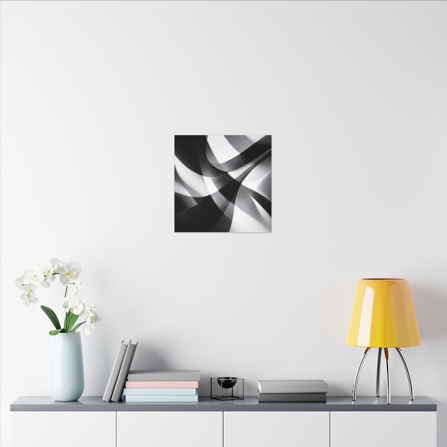 Abstract Black and White Swirl Matte Canvas