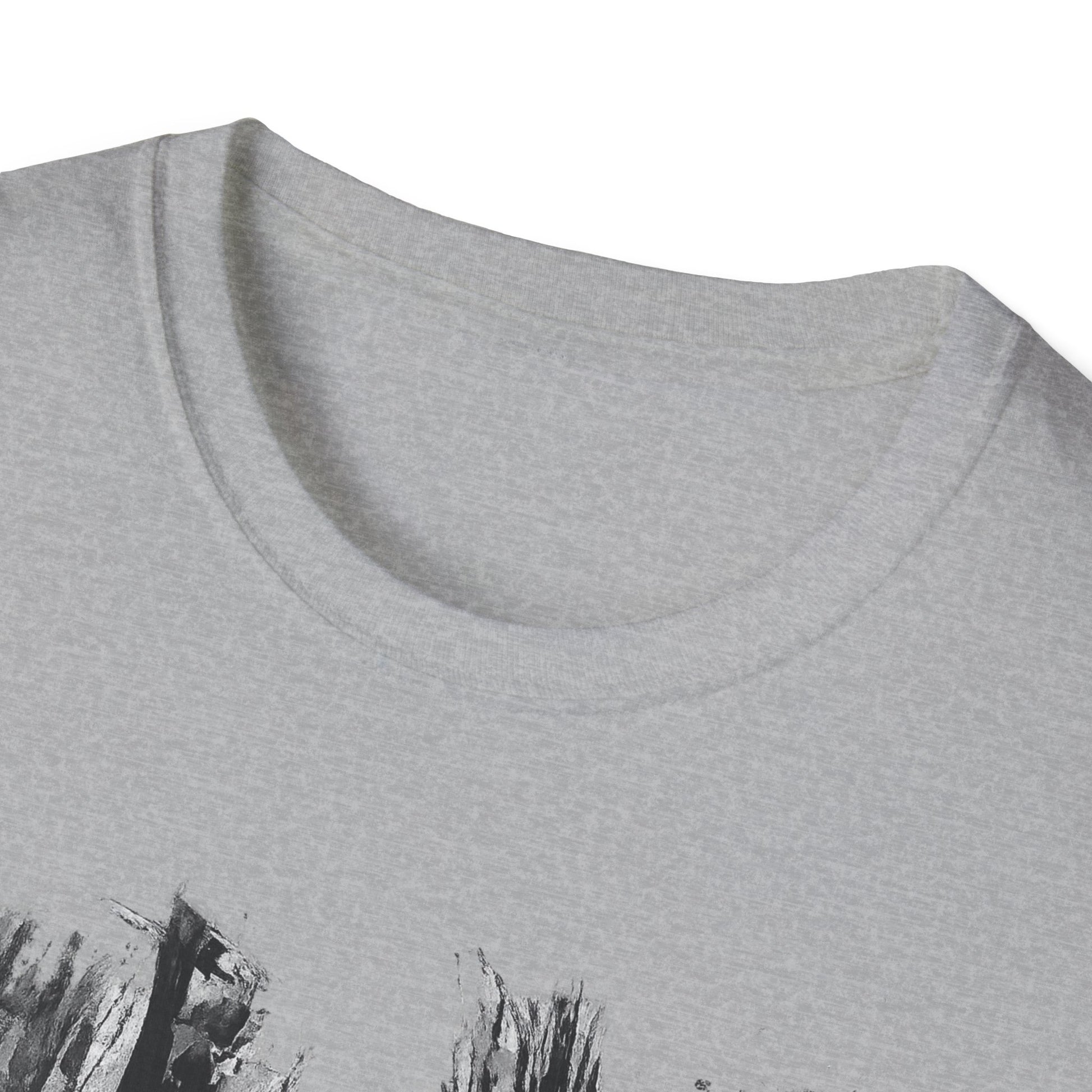 Unisex Softstyle T-Shirt with Abstract Landscape Art, Casual Wear, Gift for Art Lovers, Everyday Fashion, Nature Inspired Tee - TRV