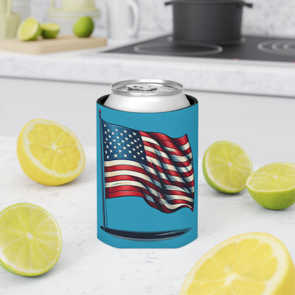 Patriotic Can Cooler, Summer BBQ Accessory, Independence Day Drink Holder, Americana Coaster, USA Party Favor - TRV