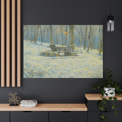 Winter Serenity Canvas Wall Art, Cozy Living Room Decor, Nature Landscape Print, Gift for Art Lovers, Home Decor, Seasonal Artwork - TRV