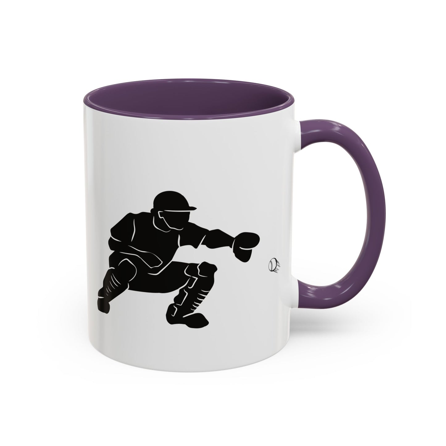 Baseball Catcher Coffee Mug, Sports Gift for Coaches, Black Accent Mug for Fans, Perfect for Birthdays & Celebrations, Unique Cup - TRV