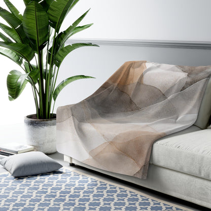 Abstract Sherpa fleece blanket with a soft, cozy texture, perfect for home decor and added comfort.