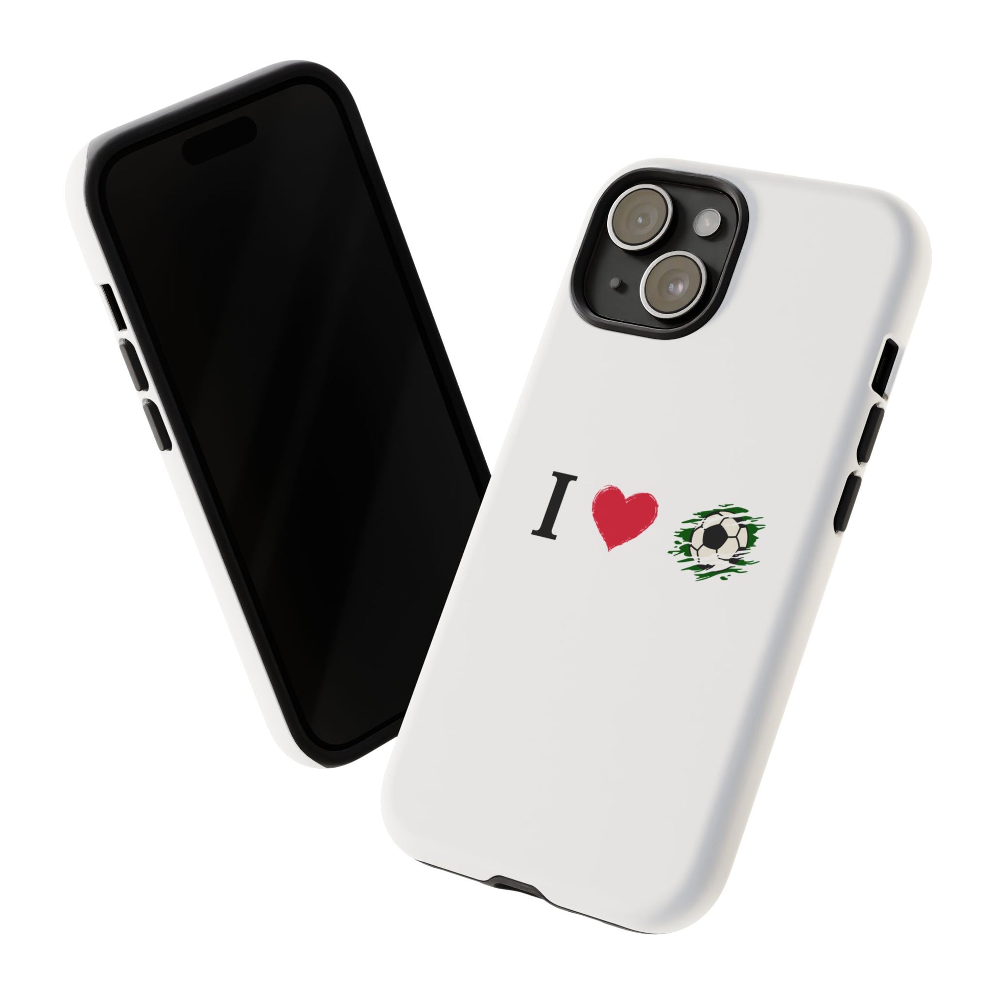 Soccer Phone Case, I Love Soccer, Tough Case Cover, Sporty Phone Accessories, Gift for Soccer Lovers, Unique Soccer Design - TRV