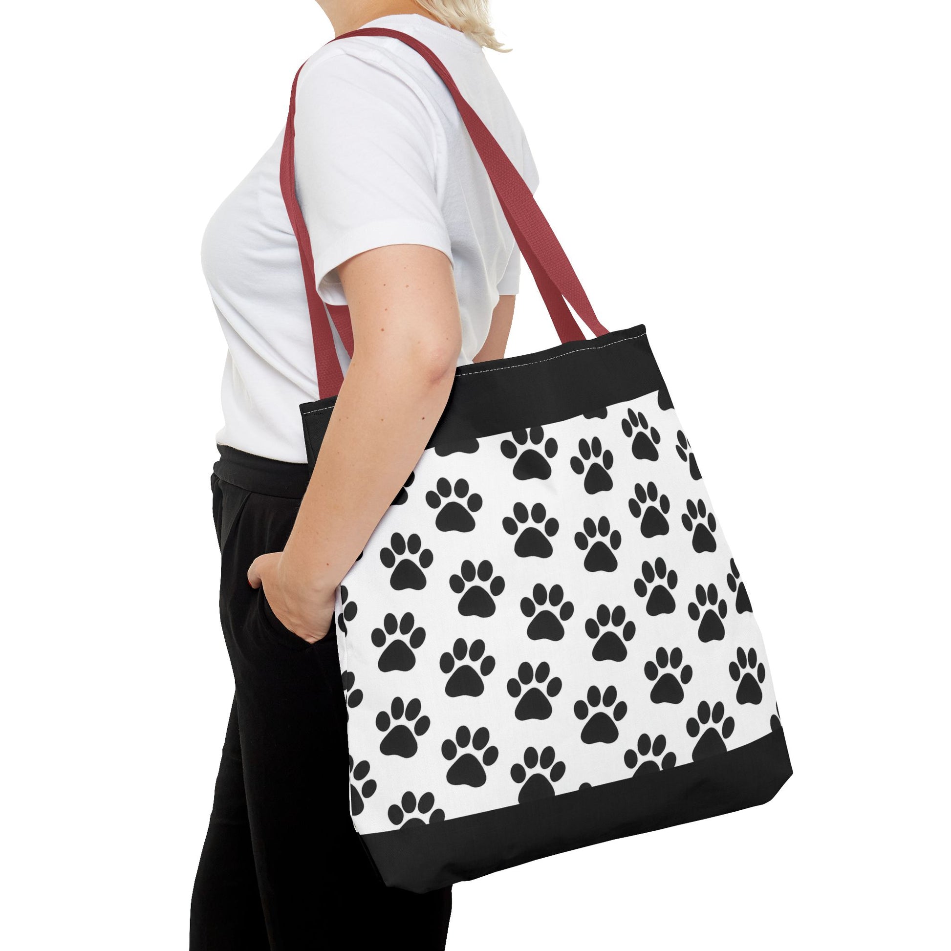 Paw Print Tote Bag, Dog Lover Gift, Shopping Tote, Eco-Friendly Bag, Pet Accessory, Animal Print Carryall - TRV
