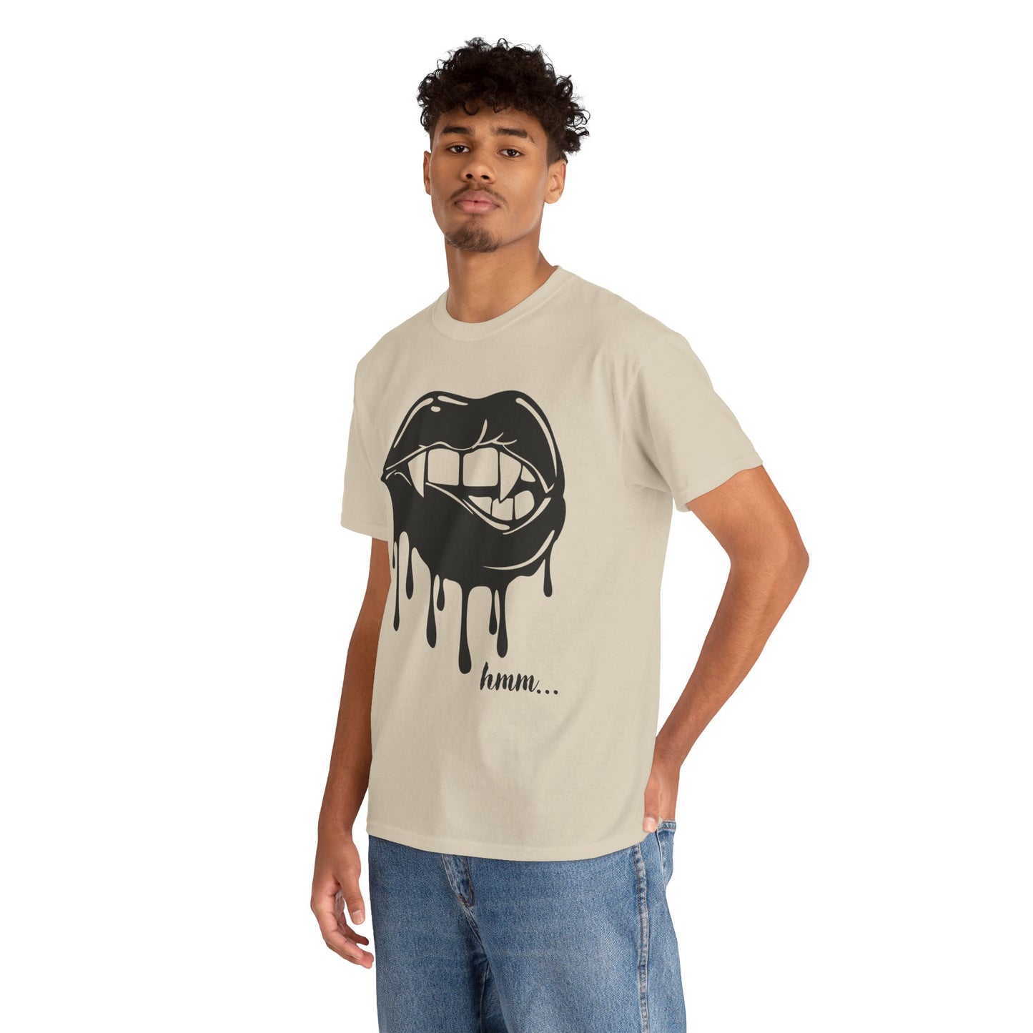 Edgy Graphic Tee - Dripping Lips Design - Unisex Heavy Cotton Tee