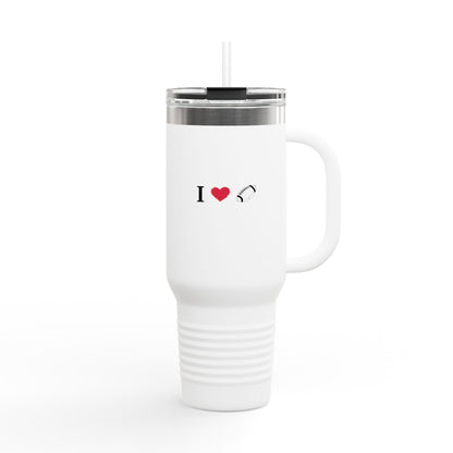 I Love Football Insulated Travel Mug, 40oz - Perfect For Writers, Students, Teachers | Funny Gift | Travel Coffee Mug | Stylish Tumbler | [...] - TRV