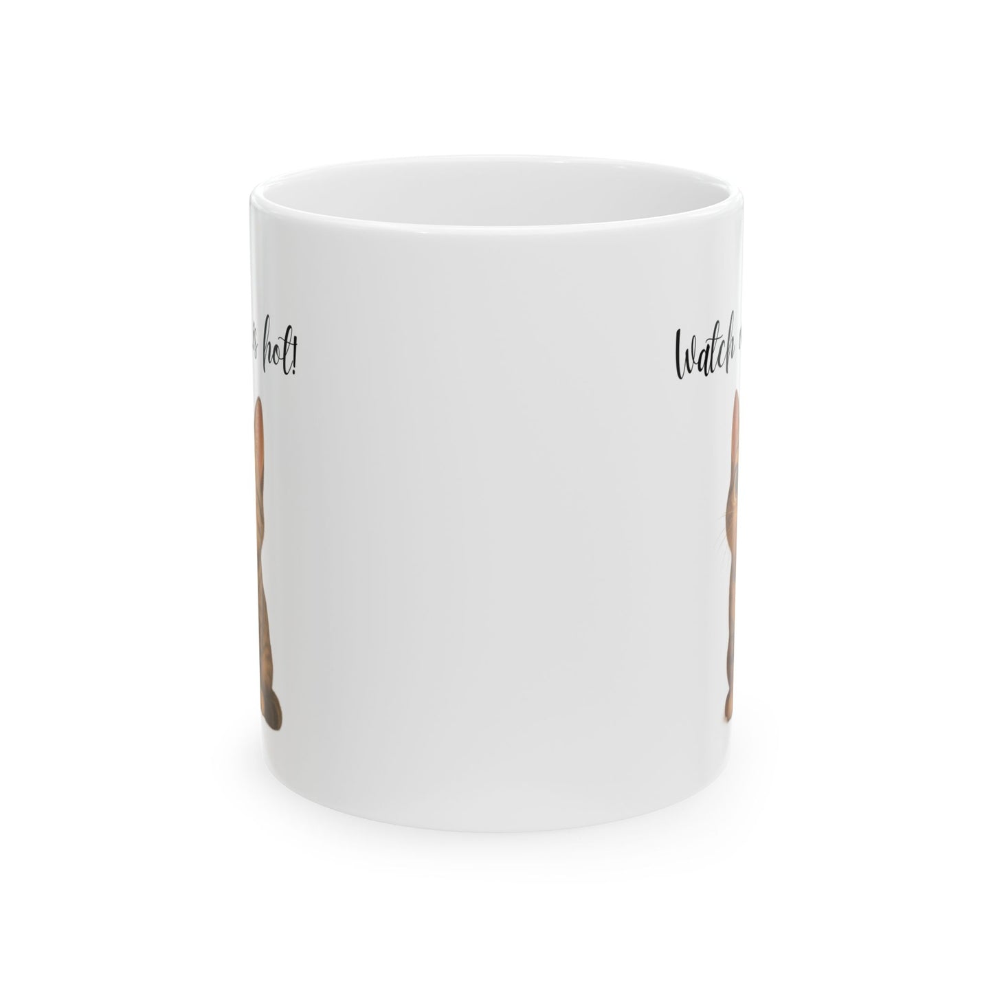 Latte Lover Ceramic Mug — Cute Coffee Cat Illustration (11oz, 15oz)