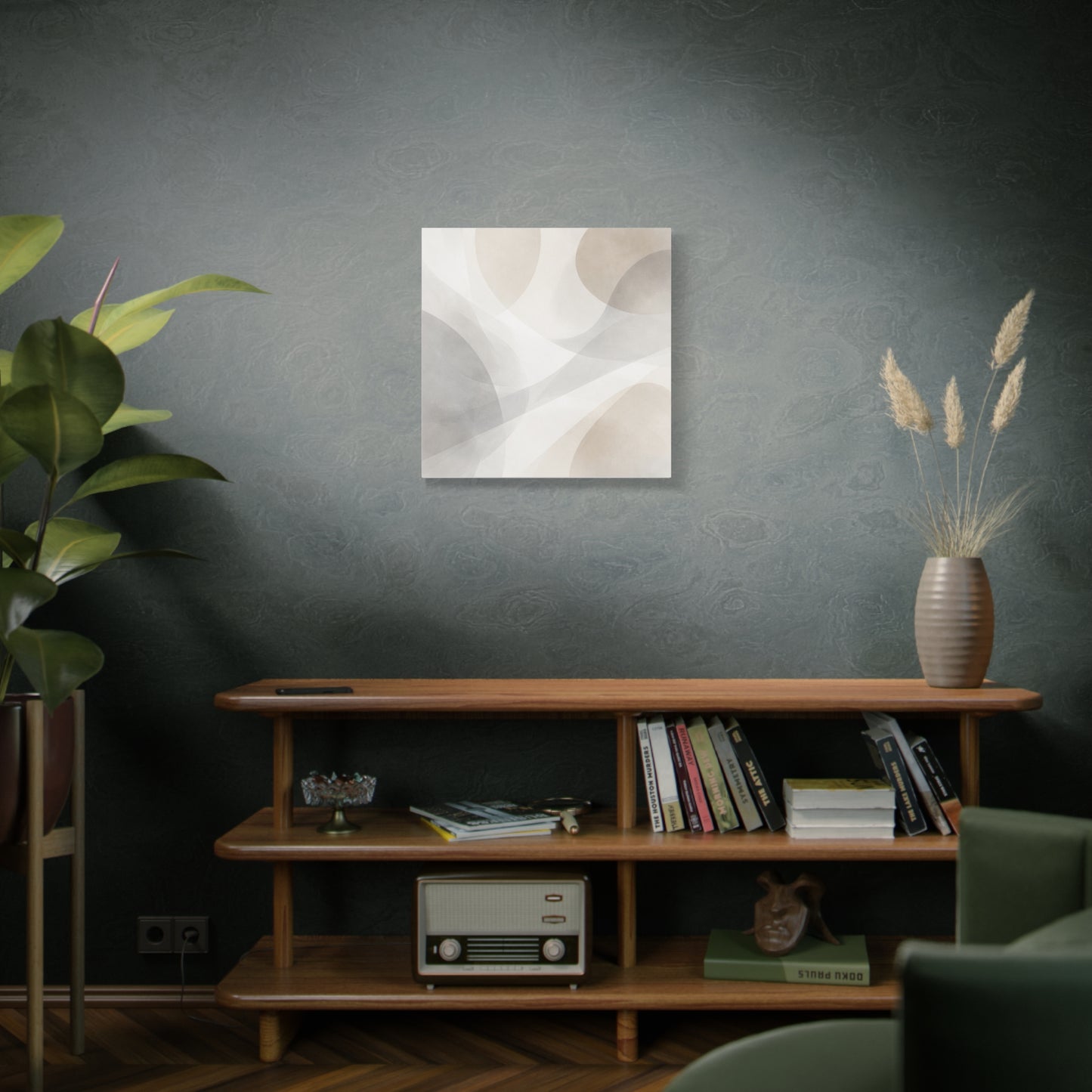Neutral Abstract Organic Shapes Matte Canvas