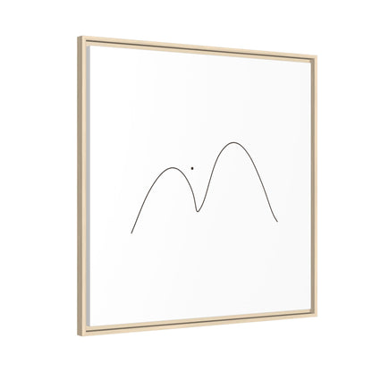 Minimal Line Mountains Matte Canvas Framed