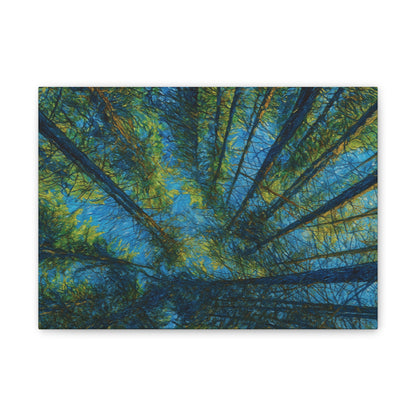 Forest Canopy Canvas Print – Upward View Trees Wall Art (Stretched Canvas 0.75")