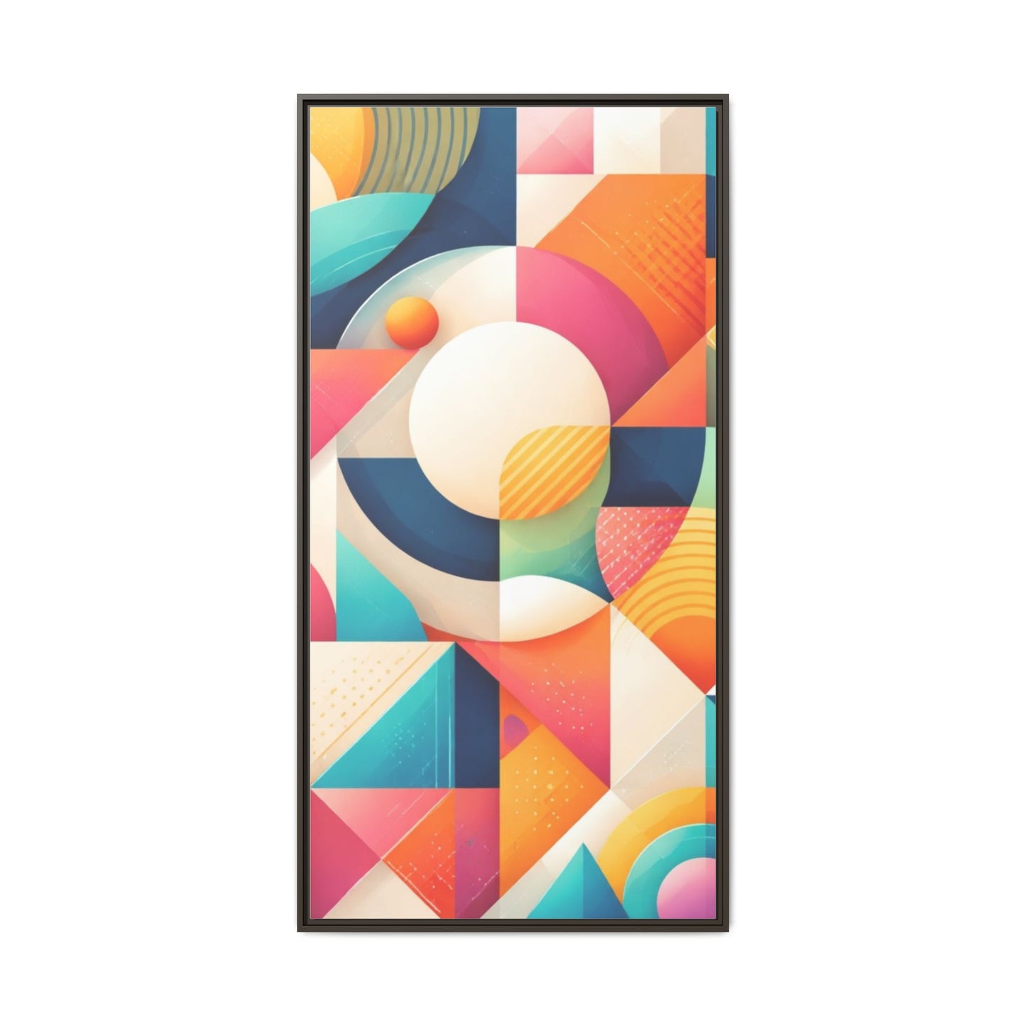 Colorful Geometric Abstract Art Matte Canvas Framed