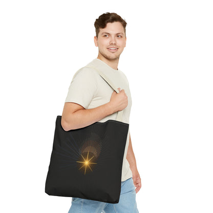 Radiant Starburst Tote Bag | Golden Light Celestial Design - TRV