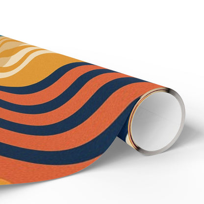 Abstract Retro Wave Wrapping Paper Roll — Mid-Century Geometric Gift Wrap