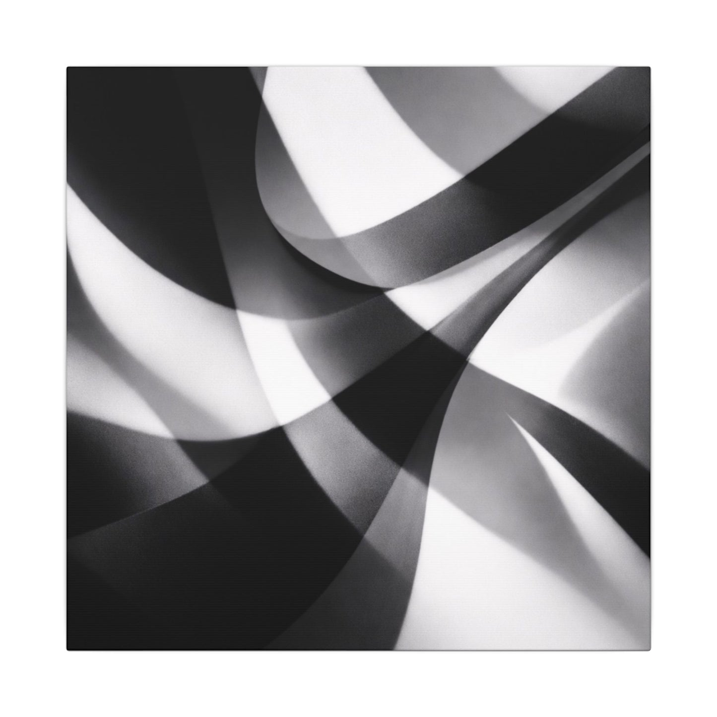 Abstract Black and White Swirl Matte Canvas