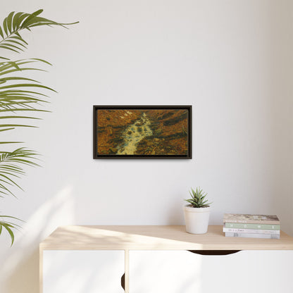 Serene Abstract Nature Canvas Art, Framed Wall Decor, Rustic Home Accent, Earthy Tone Artwork, Tranquil River Scene - TRV