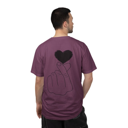 Unisex Garment-Dyed T-Shirt with Heart Design | Casual Trendy Wear for All Occasions