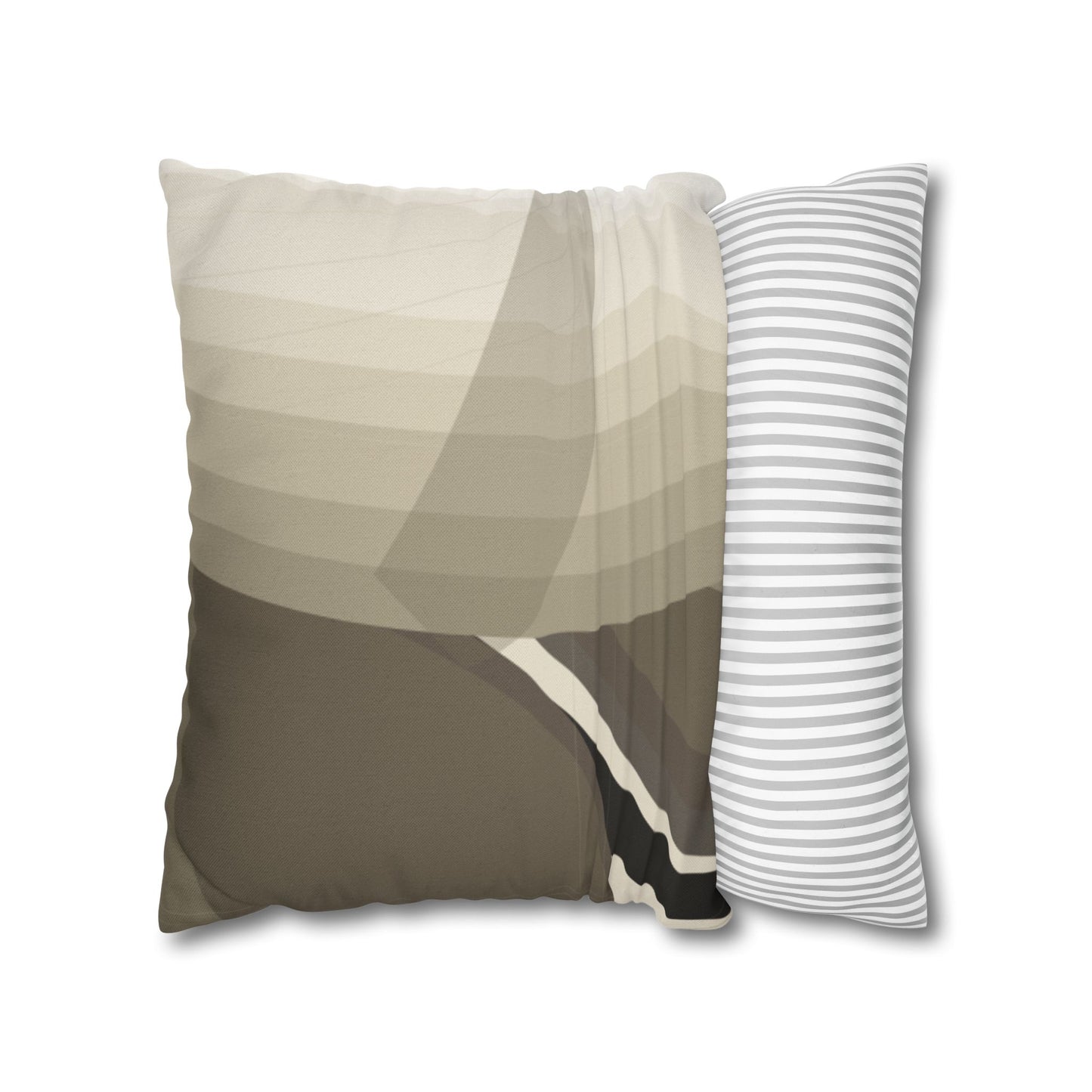 Abstract Neutral Leaf Artwork Pillowcase | Square Pillowcase