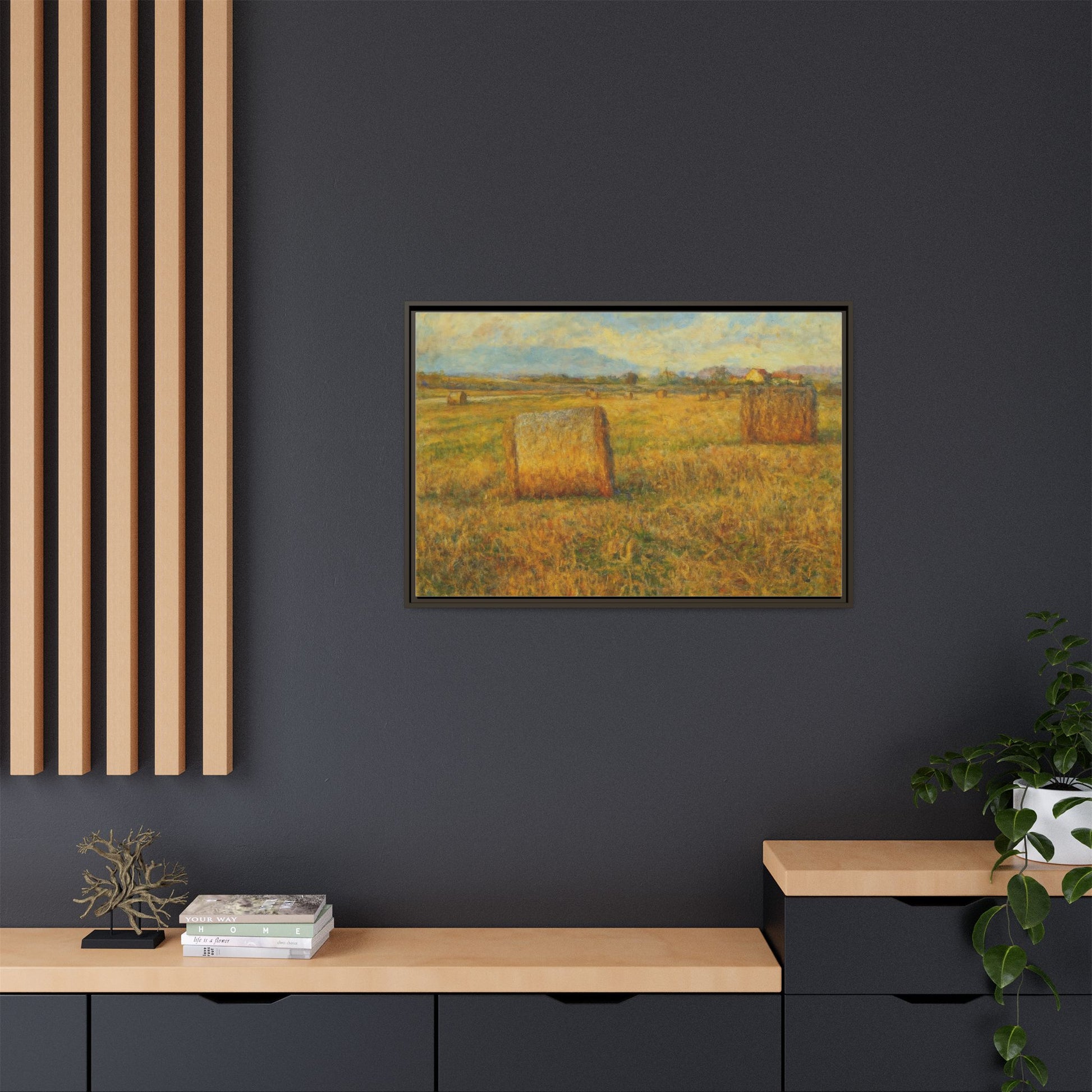 Framed Matte Canvas Wall Art - Rustic Farm Landscape, Country Decor, Home Gallery, Gift for Nature Lovers, Housewarming Decor - TRV