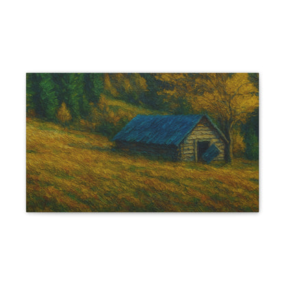 Rustic Canvas Wall Art, Nature Landscape Painting, Autumn Decor, Farmhouse Wall Art, Cozy Home Decoration - TRV