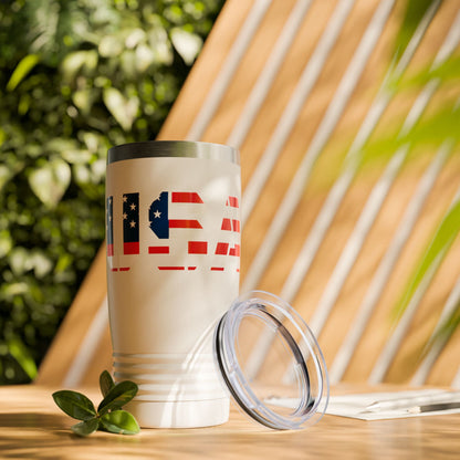 Patriotic Travel Tumbler, 20oz US Flag Design, Coffee Cup, Insulated Mug, USA Travel Mug, Perfect for Independence Day, Summer BBQs, [...]