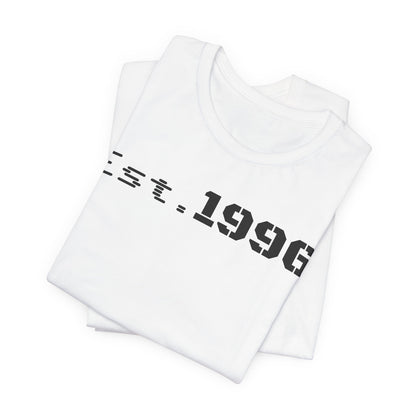 Unisex Jersey Tee - 'Est. 1996' Graphic Shirt, Birthday Gift, Casual Wear, Vintage Style, Retro Fashion, Gift for Him/Her - TRV