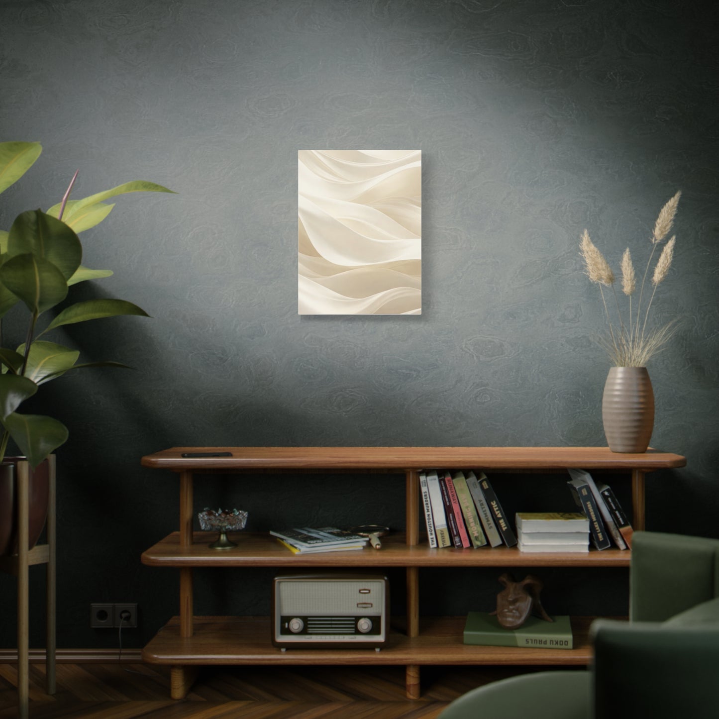 Neutral Abstract Wave Art Matte Canvas