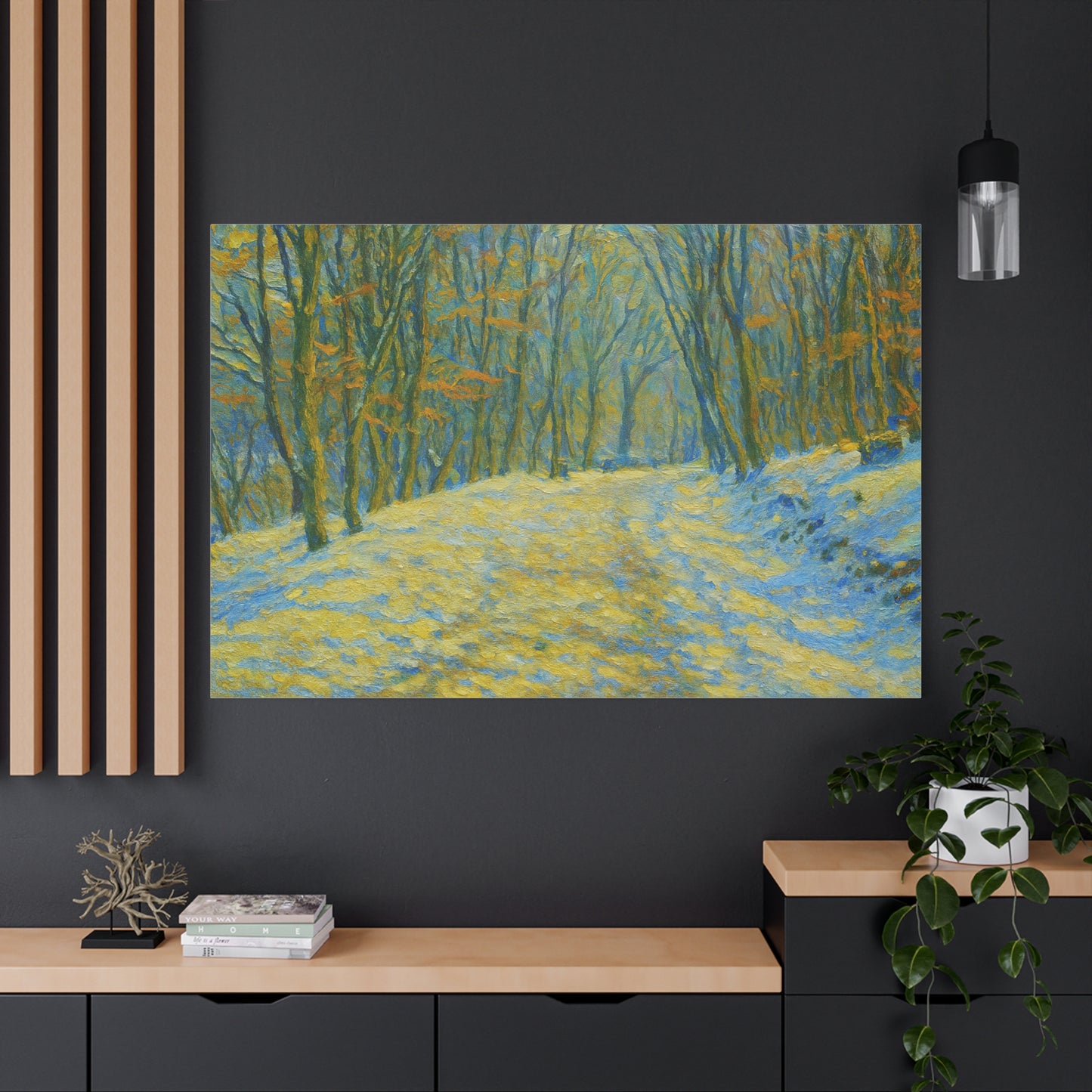 Wall Art Print, Winter Landscape Canvas Home Decor, Gift for Nature Lovers, Seasonal Artwork, Cozy Housewarming Decoration - TRV